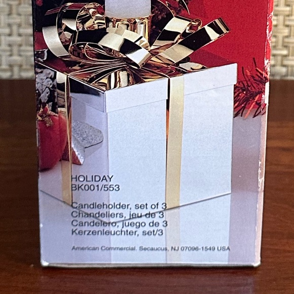 🎄VTG 1999 Set 3 Gold & Silver Plated Box with Bow Candle Holders by Studio Nova - Picture 8 of 10